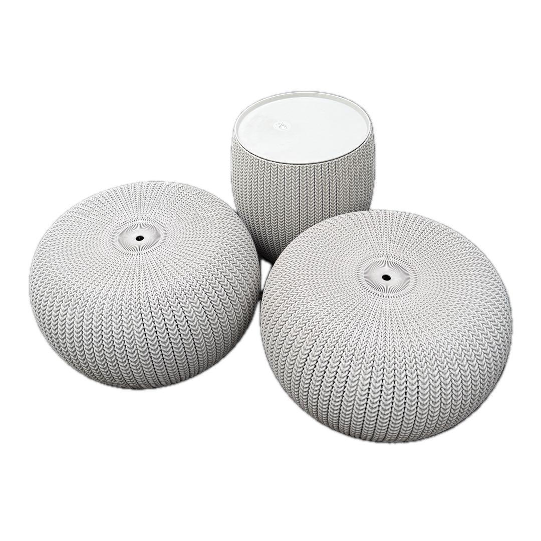 KETER ケター　ガーデンファニチャー ニット調　3点セット