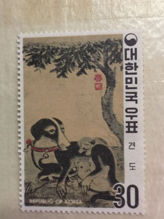 古い 韓国記念切手。絵画 シリーズ 珍品 9枚