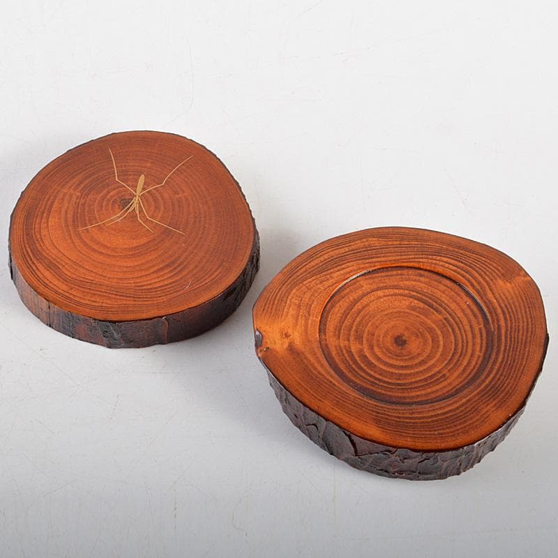 茶道具　道場宗廣作　水面蒔絵　松ノ木　香合　共箱　V　6334