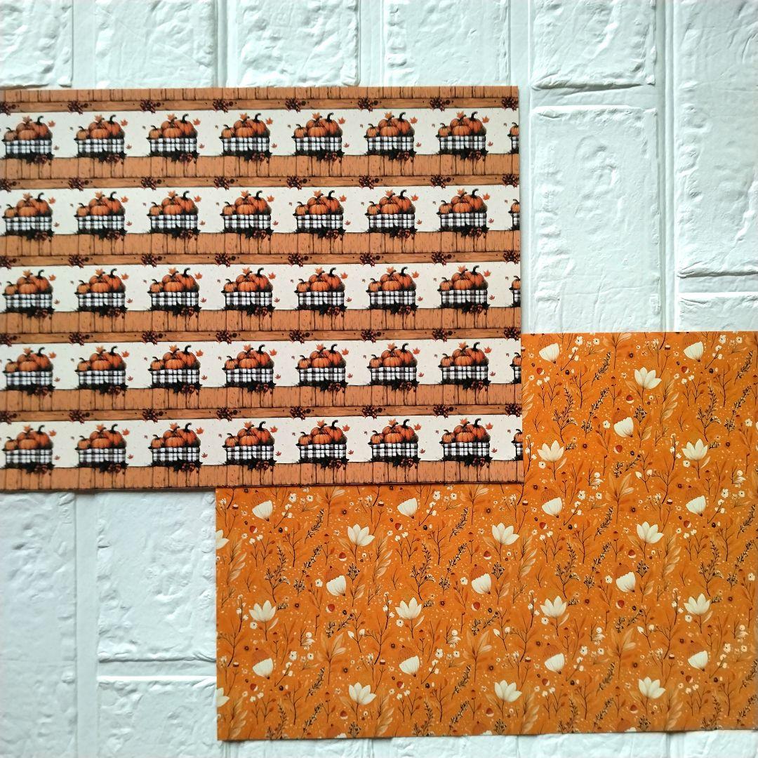 D-151】lien様 デザインペーパー ハロウィン かぼちゃ ➁