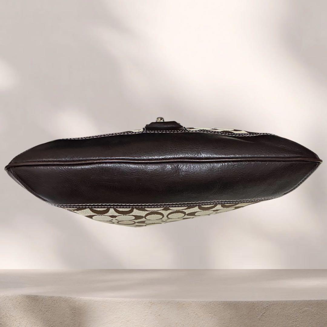 美品 COACH コーチ ワンショルダー バッグ シグネチャー ジャッキー 茶