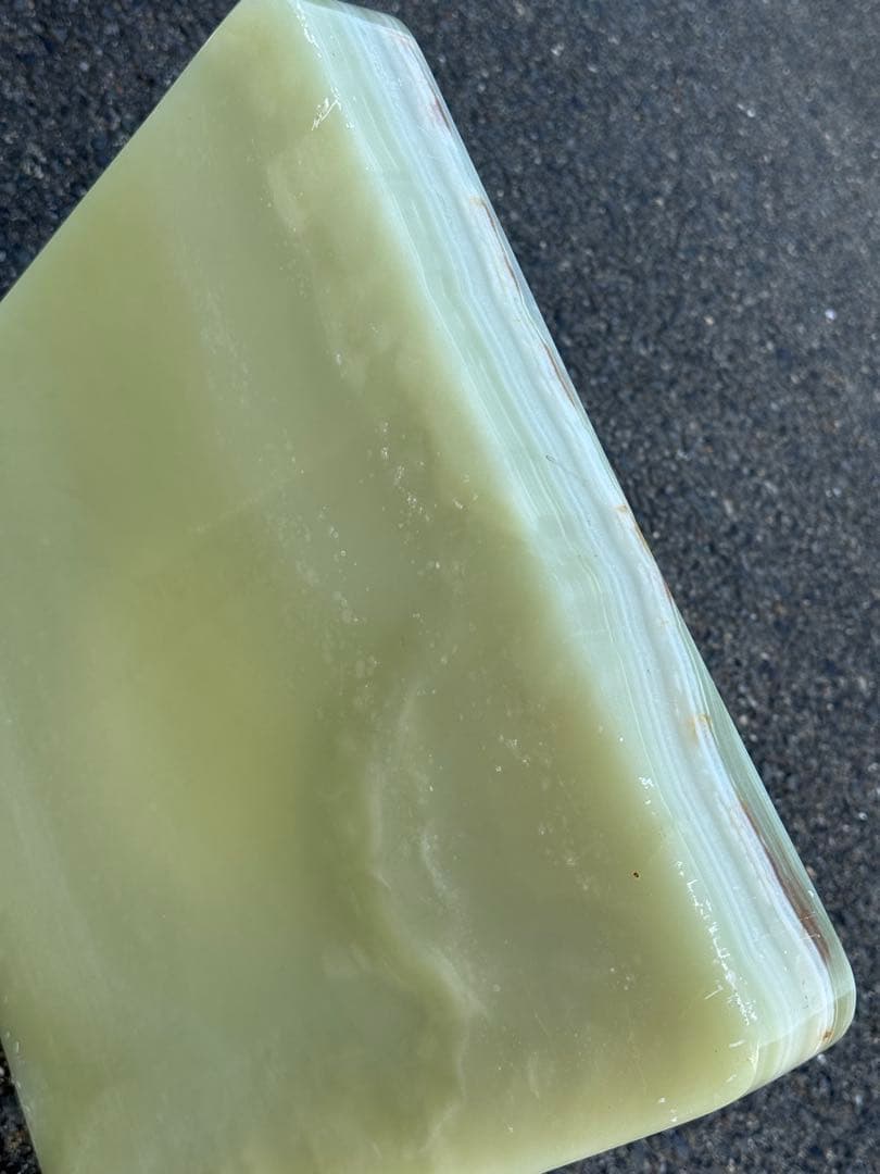 ②高73cm♪ 天然石 大理石 グリーンオニキス 飾り台 オブジェ ③配達1引 高