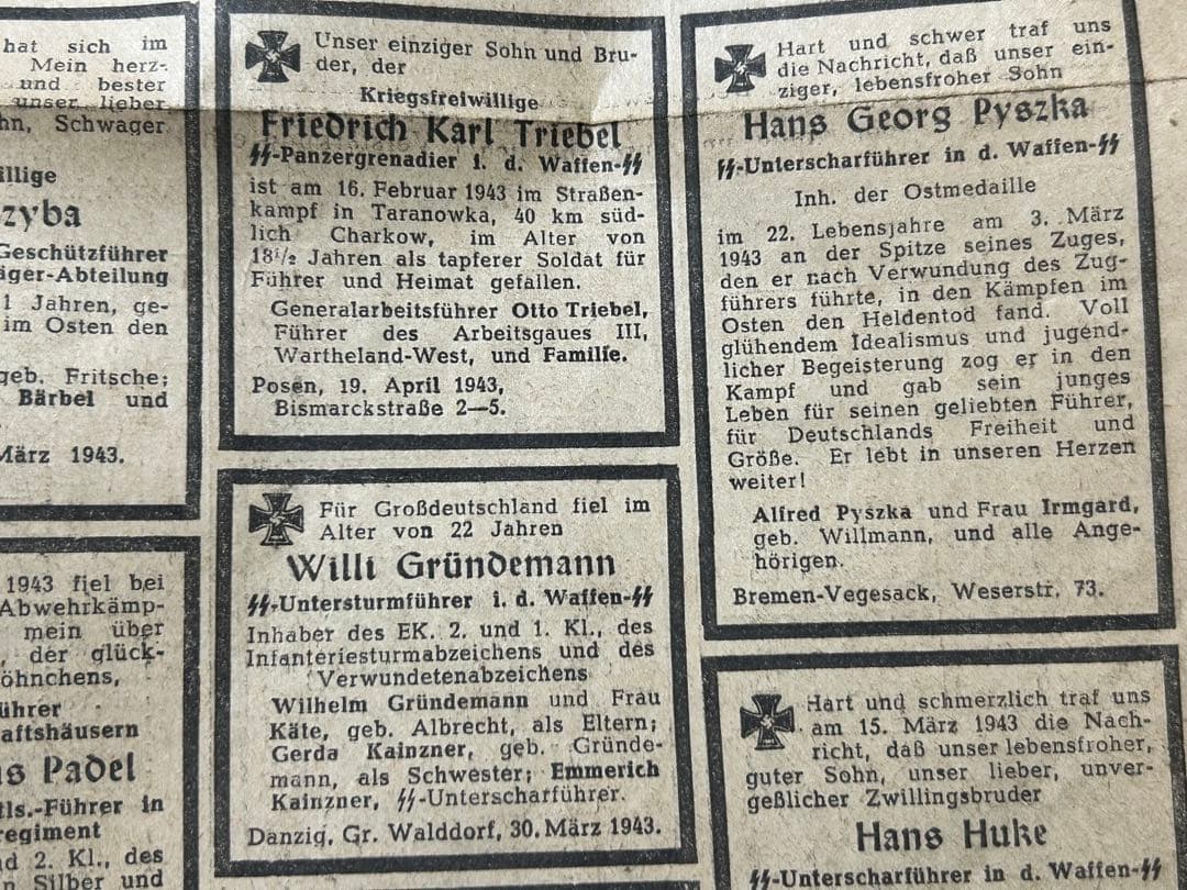 激レア新聞Das Schwarze Korps 1943年5月6日号