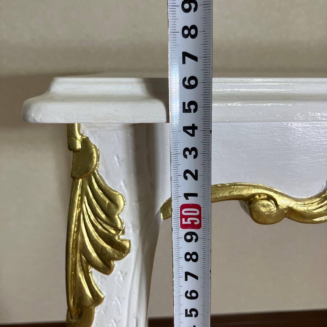 姫系 アンティーク風 猫足 ゴールドレリーフ デスク ロココ風