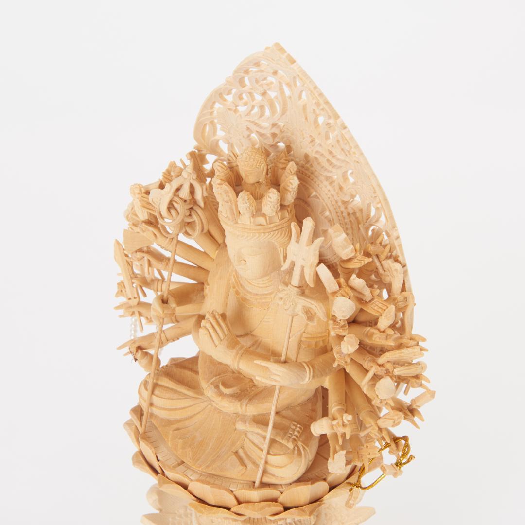 桧 2.5寸 千手観音 仏像 #047