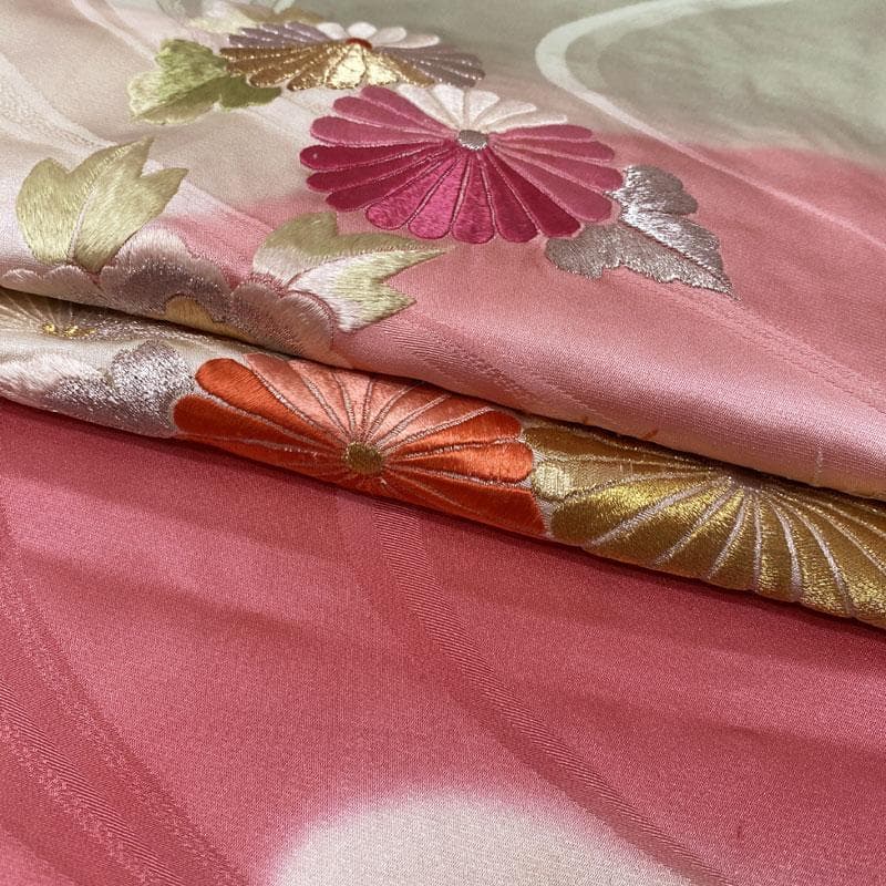 501aj80◎振袖＆袋帯 セミアンティーク 成人式 結婚式 十三参り◎ 着物・