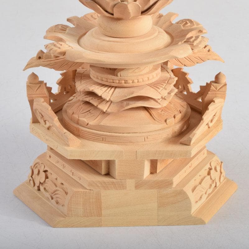 仏教美術 柘植彫刻 西立弥陀像 仏像 華鬘台 C 8845 仏像 台