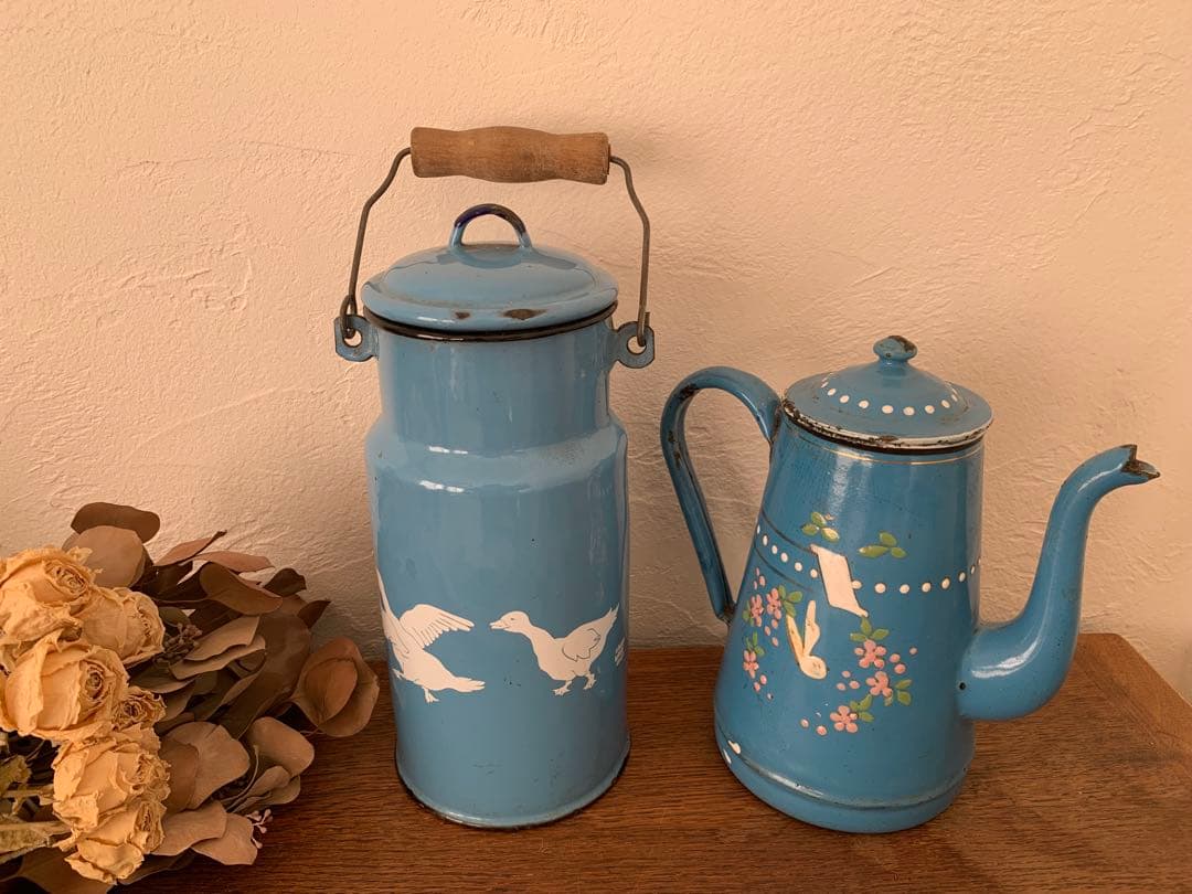 フランス 蚤の市 ホーロー ポット ブロカント