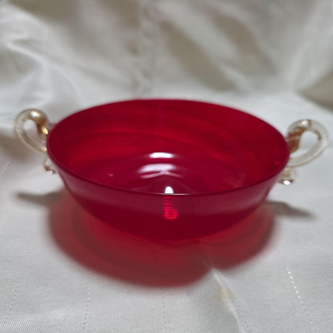 希少】ムラーノグラス ガラスボウル 曲線ハンドル付き - メルカリ