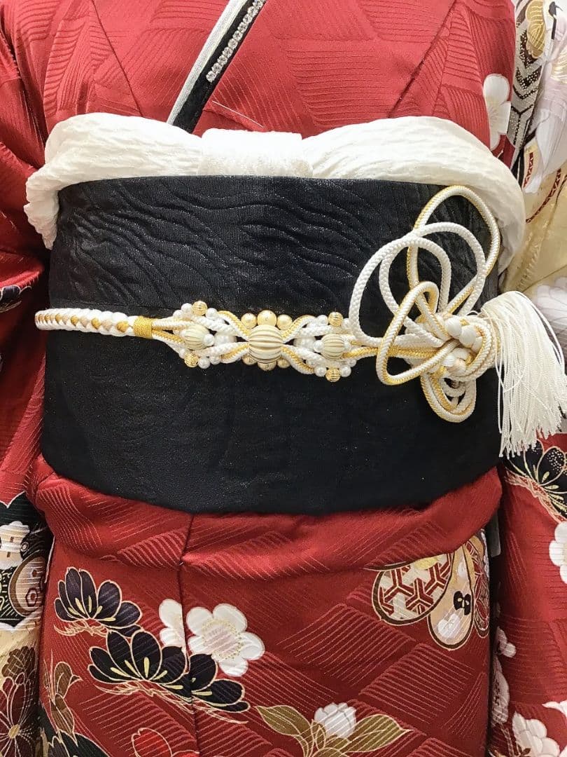 人気のエンジ 振袖と長襦袢と帯締めのみ｜人気のエンジ 振袖と長襦袢