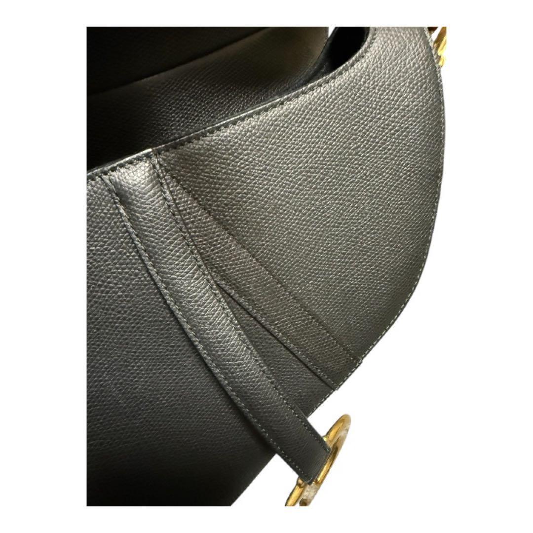 美品DIOR Saddle バッグ ミディアムグレインドカーフスキン　ブラック