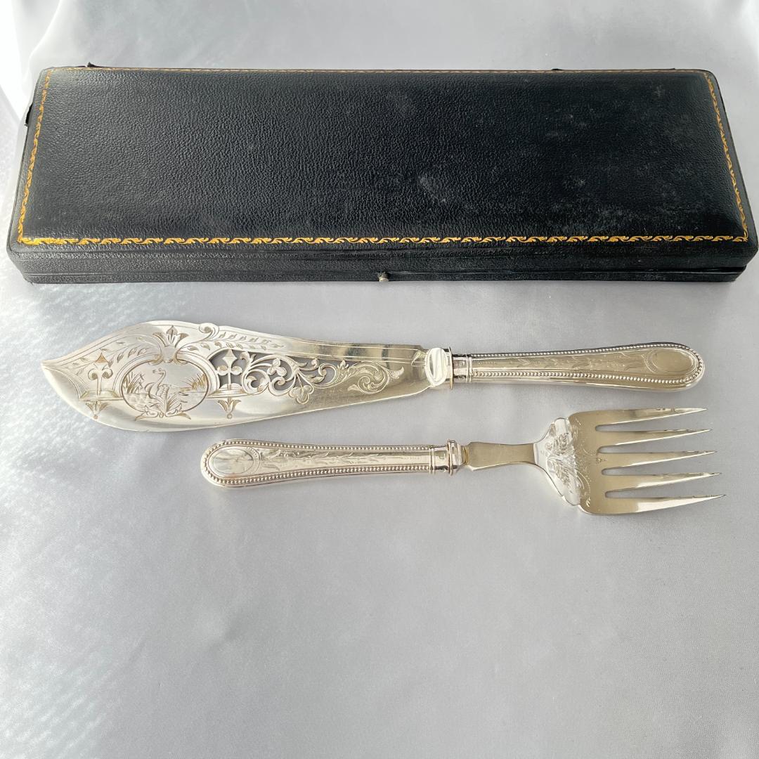 【Martin & Hall】【純銀ハンドル】ビクトリアンの サーバーセット