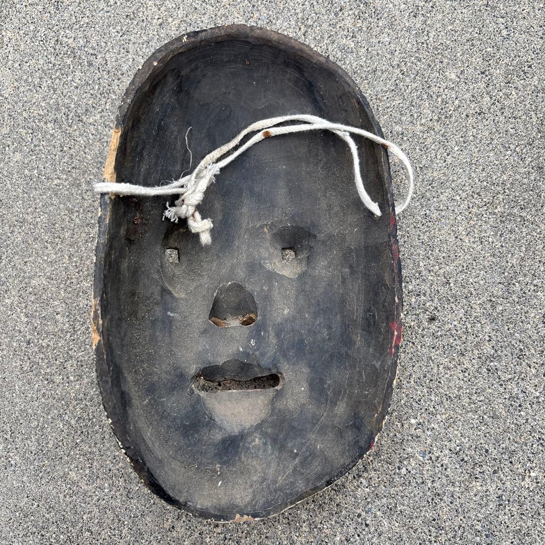 大正ロマン 能面 微笑みの木製お面