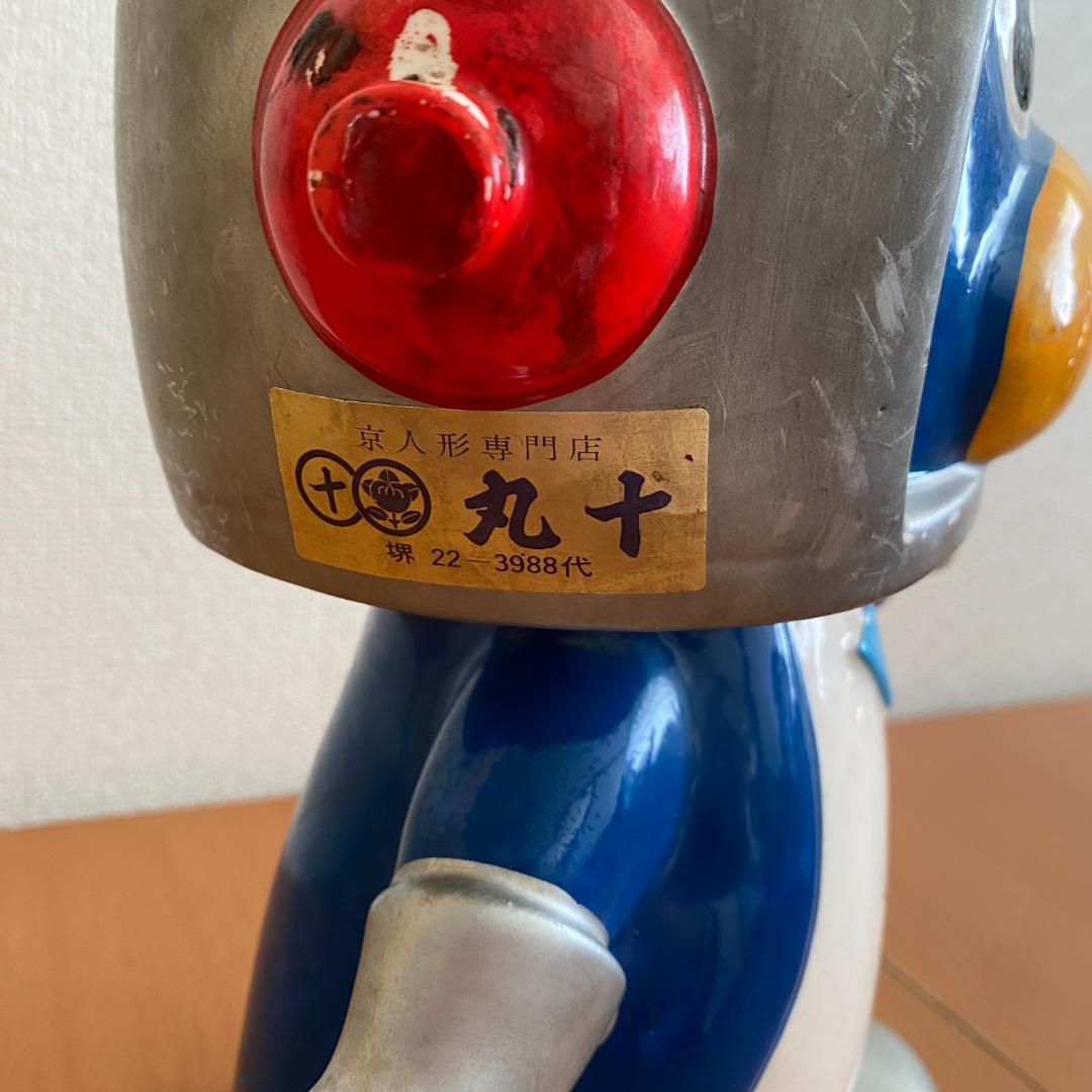 昭和レトロ 当時物 ナショナルノベルティ スペースペンギン陶器製 貯金箱