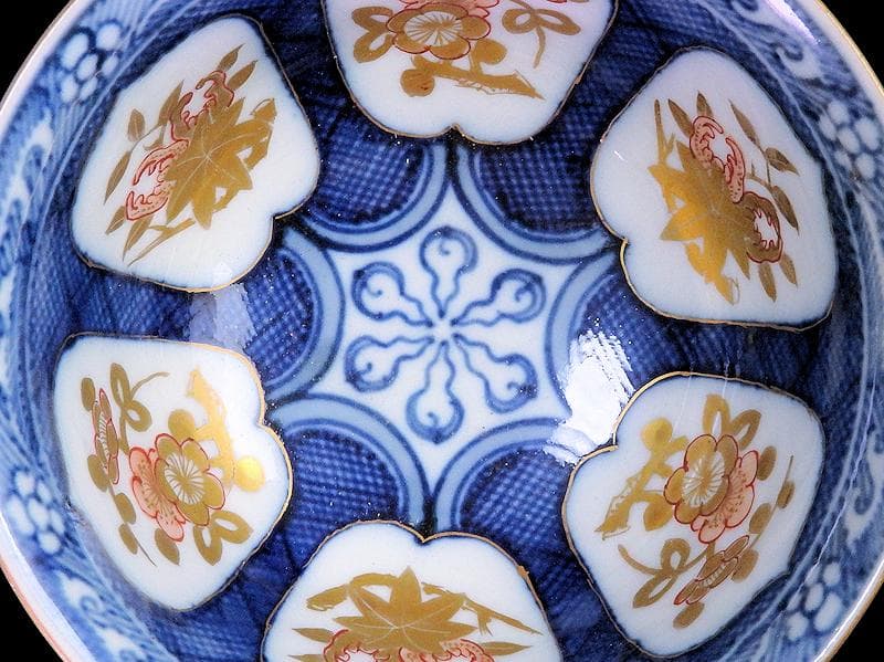 大聖寺伊万里 金襴手 梅に柘榴 蕪の図 大振向付 N974AS-CYzの通販はau