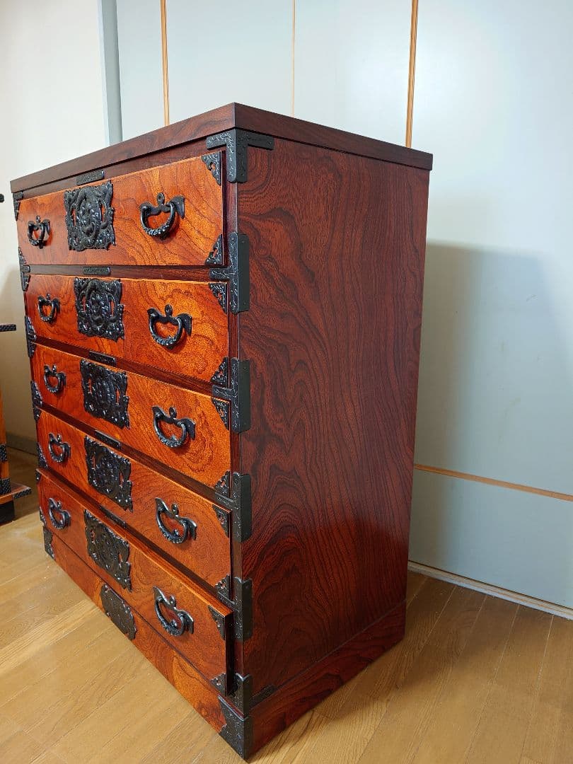 岩谷堂箪笥 五段 鍵付き