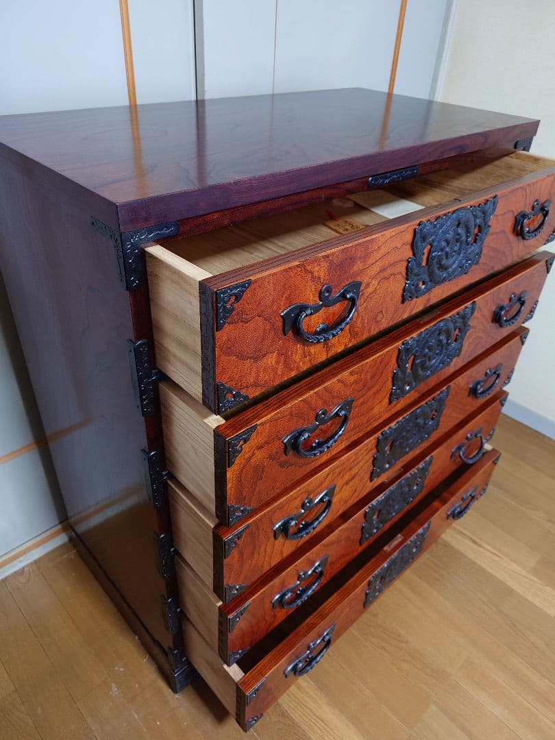 岩谷堂箪笥 五段 鍵付き