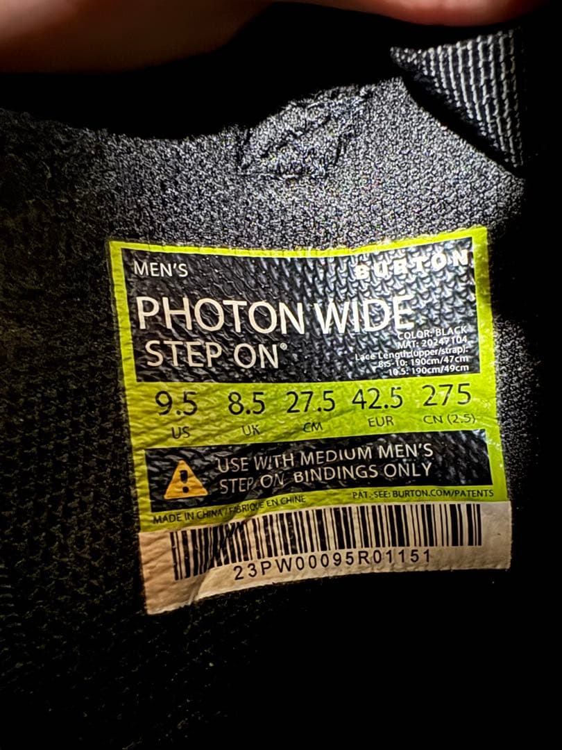 スノーボード Burton PHOTON wide step on black 27.5cm