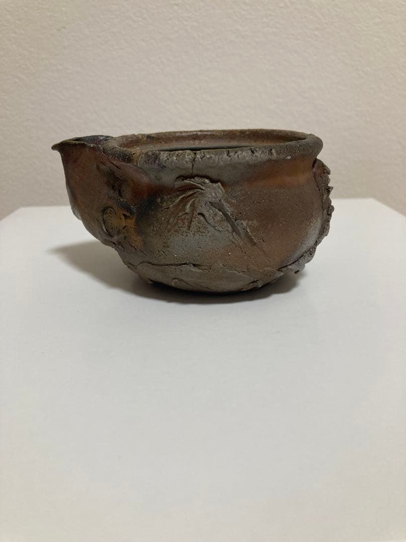 ☆ 激レア 備前焼 宝瓶 登り窯 龍 手びねり 急須 桐箱付き
