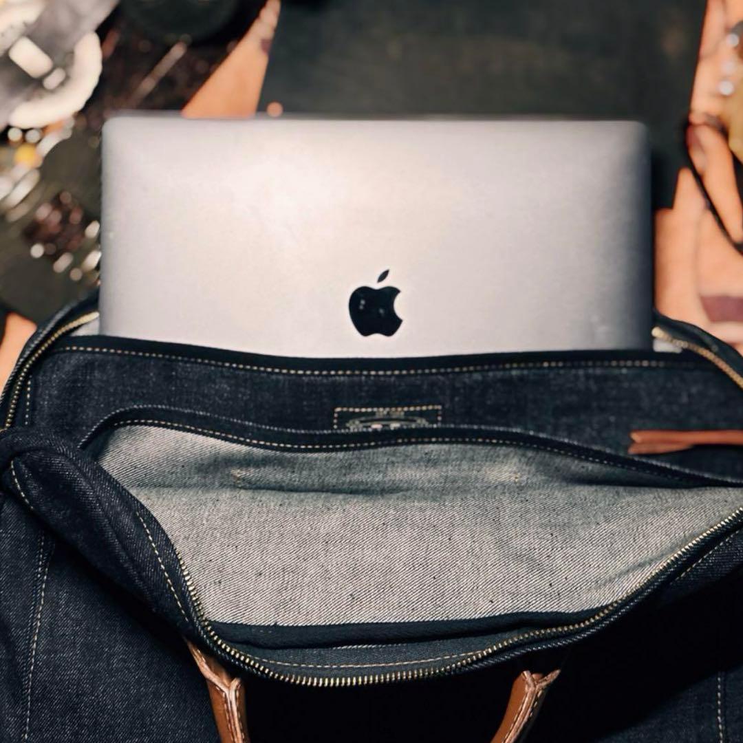 RRL デニムダンガリー ブリーフケースレザートリム インディゴ デニム