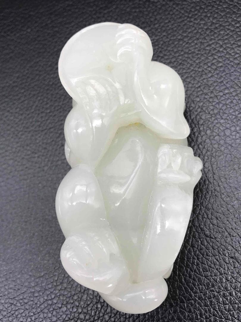 清時代 和田玉 純暖和田白玉彫り 貔貅 龍亀 瑞獣 古玉石