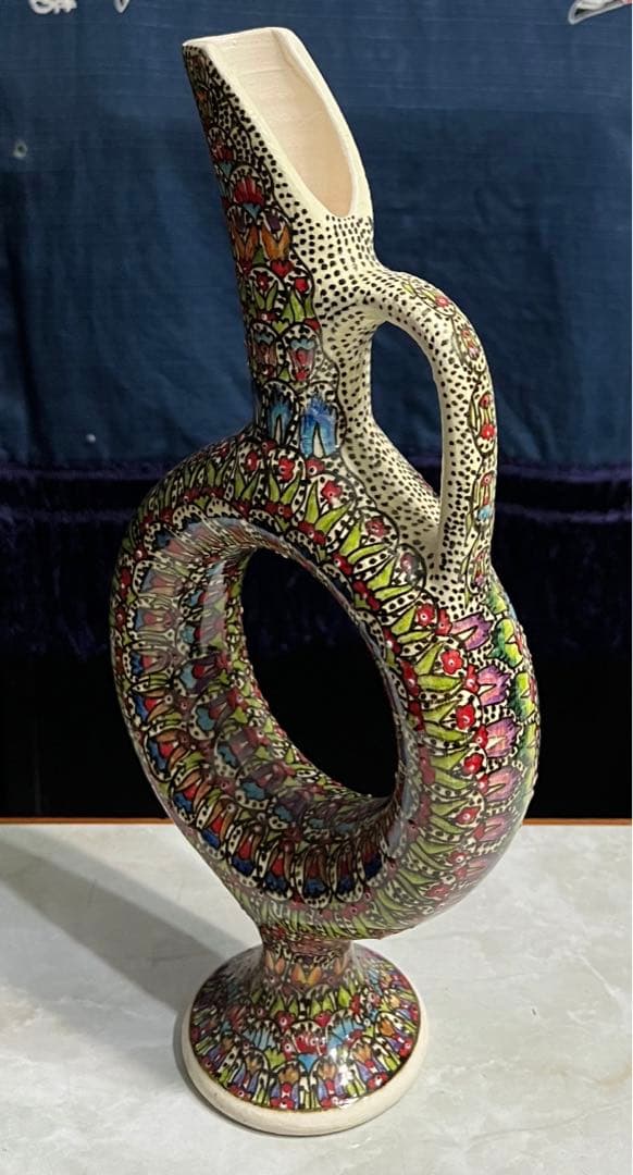 トルコ キュタフヤ 陶器 飾り壺 壷 花瓶