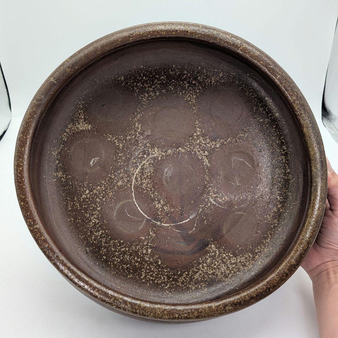 江戸末期 古備前 三足水盤 備前焼 火鉢 メダカ鉢 金魚鉢 花器 工芸品 骨董品