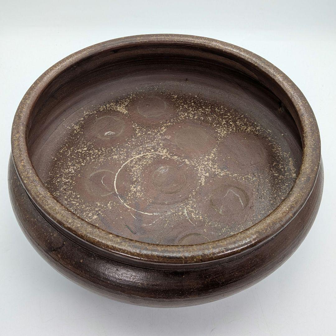 江戸末期 古備前 三足水盤 備前焼 火鉢 メダカ鉢 金魚鉢 花器 工芸品 骨董品