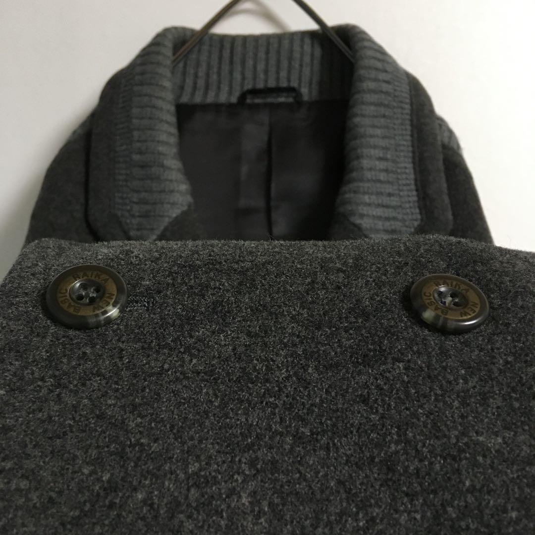 レトロ 古着 ショールカラー ウールジャケット メンズL 日本製 90s