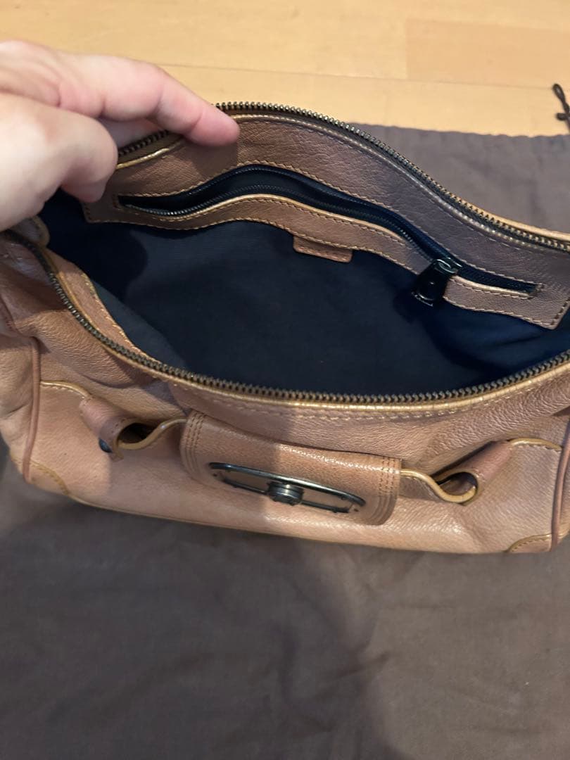 【値下げ】CELINE ベージュ レザー ハンドバッグ