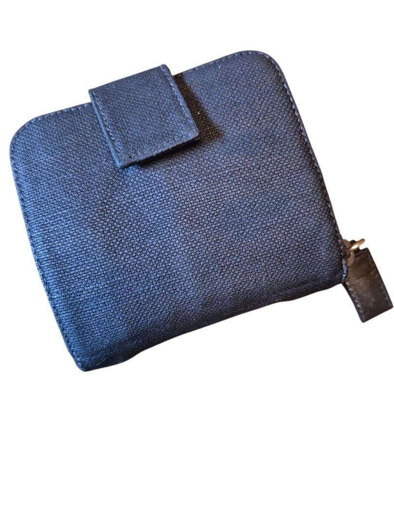 PRADA プラダ 二つ折り財布 三角プレート キャンパスレザー