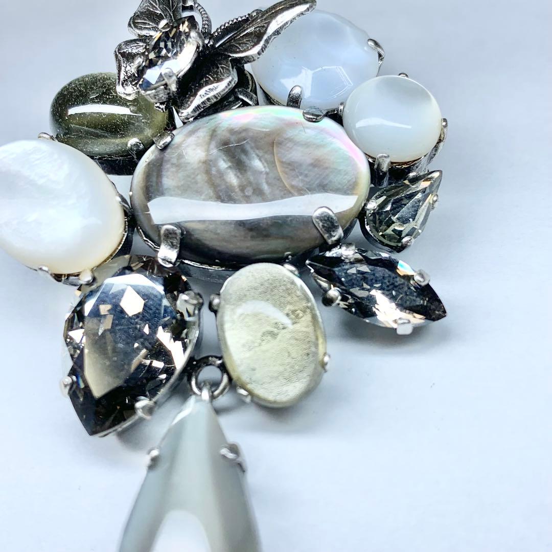 希少 フィリップフェランディス ブローチ ビジュー 蝶装飾 クリスタル