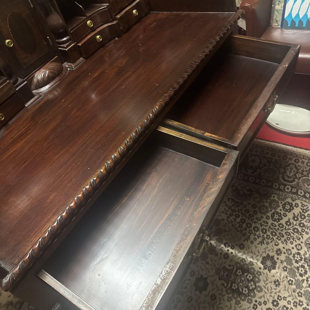 輸入家具 マホガニー ダークブラウン イギリス ライティングデスク