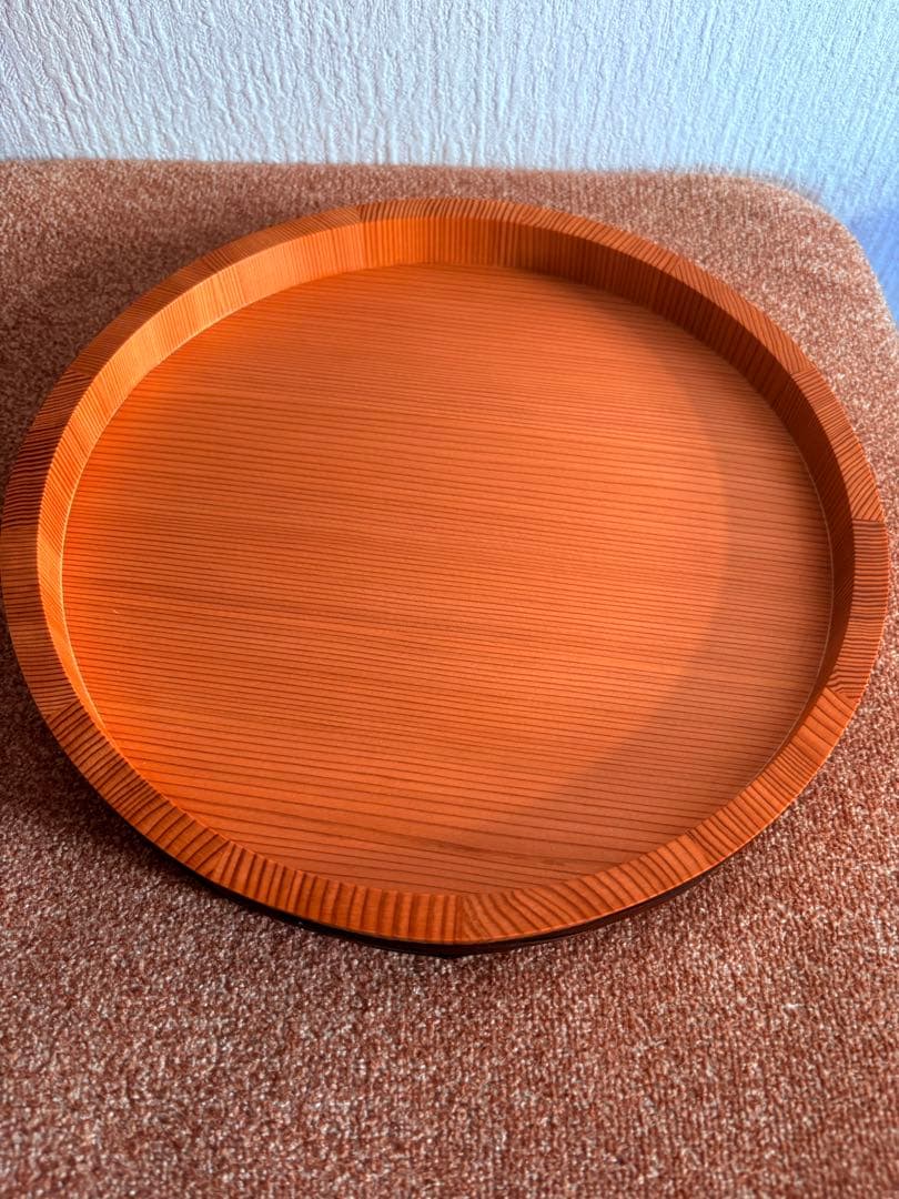 天然秋田杉！ 樽富かまた 桶樽 お盆 (菓子器) & 和柄箸袋セット