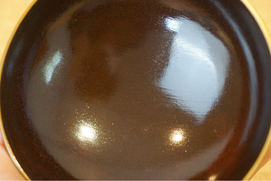 江戸後期 京蒔絵 猟師図蒔絵 波千鳥文 黒漆 吸物椀 2客/