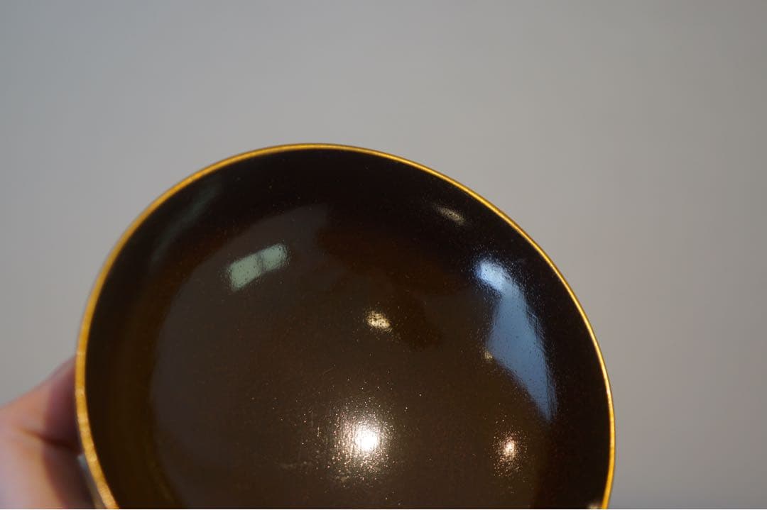 江戸後期 京蒔絵 猟師図蒔絵 波千鳥文 黒漆 吸物椀 2客/ 木製漆器 茶懐石