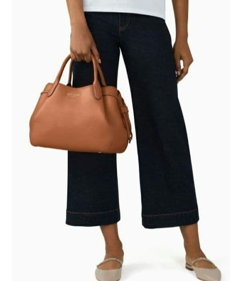 【極美品】ケイトスペード ダンプリング ラージ サッチェル ブラウン レザー