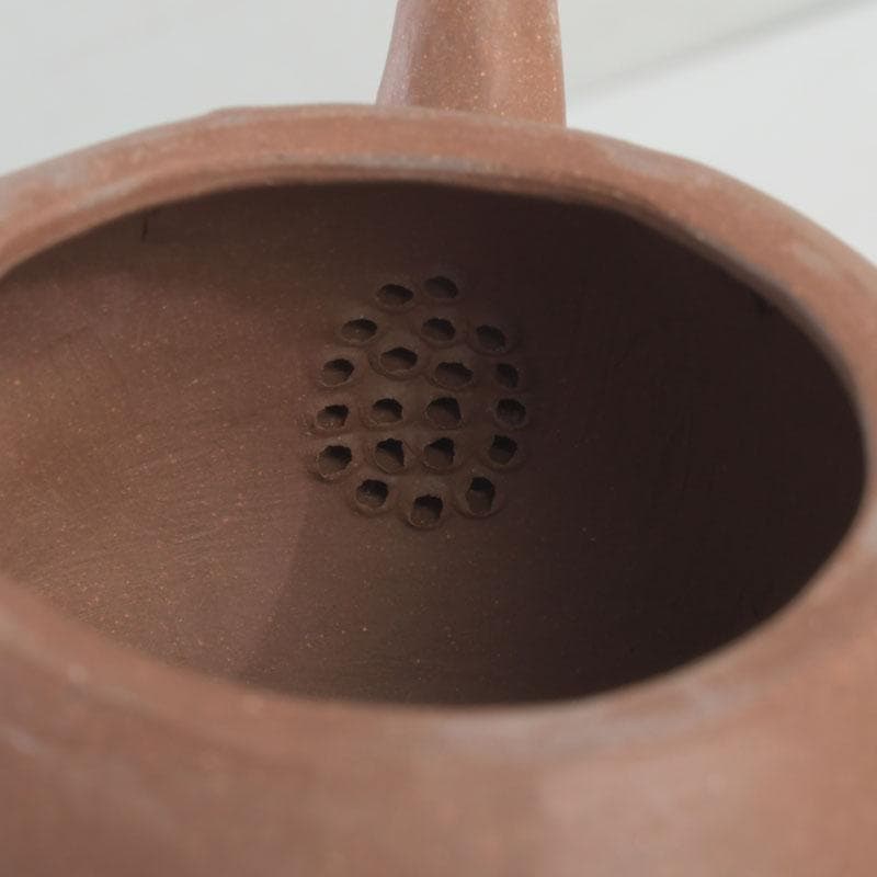 煎茶道具　常滑焼　三代山田陶山製　紫砂　朱泥　急須　共布共箱　V　9568