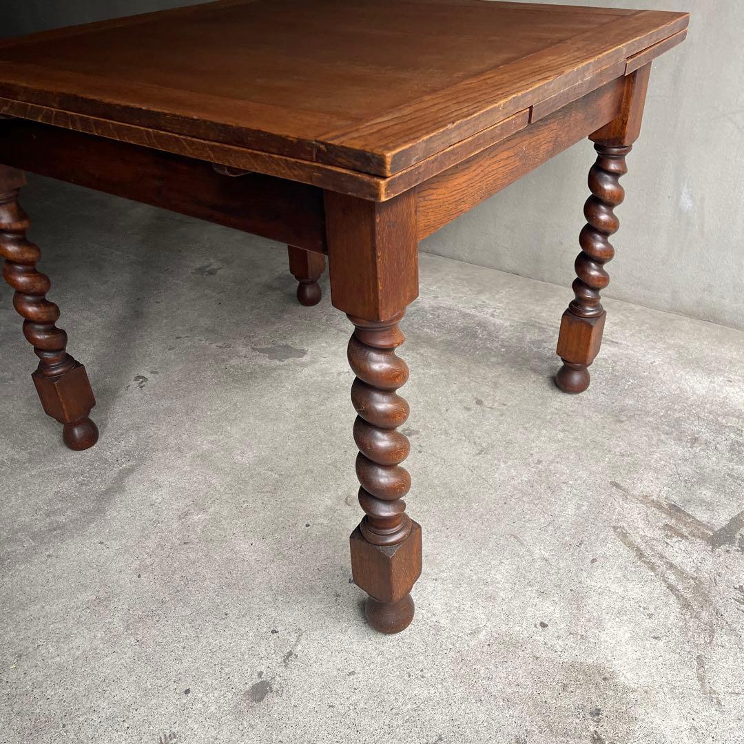 イギリス　アンティーク家具 ドローリーフテーブル 拡張テーブル　オーク