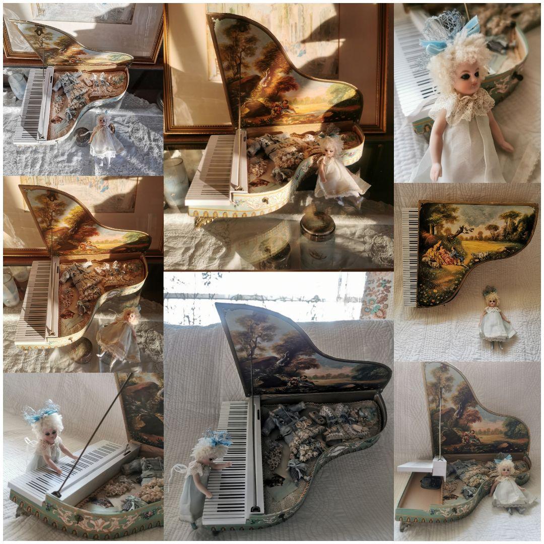 アンティーク ビスクドール ピアノ型オルゴール♬ クローゼット