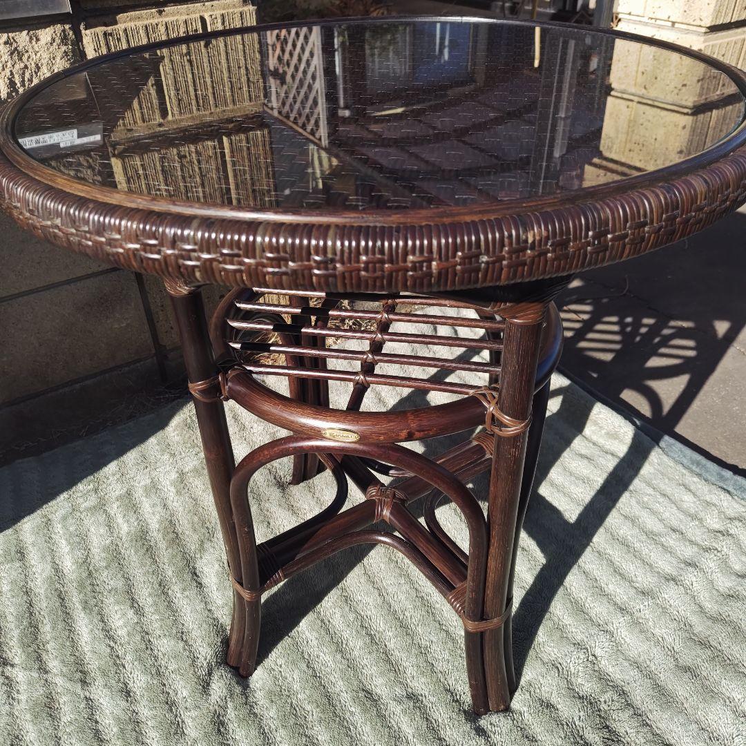 h*a様 昭和レトロ 横浜Kazama 籐ラタン　ラタンテーブル　当時物