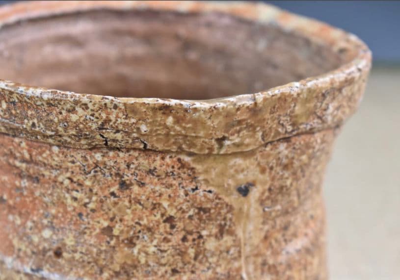 伝世品 古伊賀（1608年〜）】水指 銘：寶袋 玄々斎書付 破