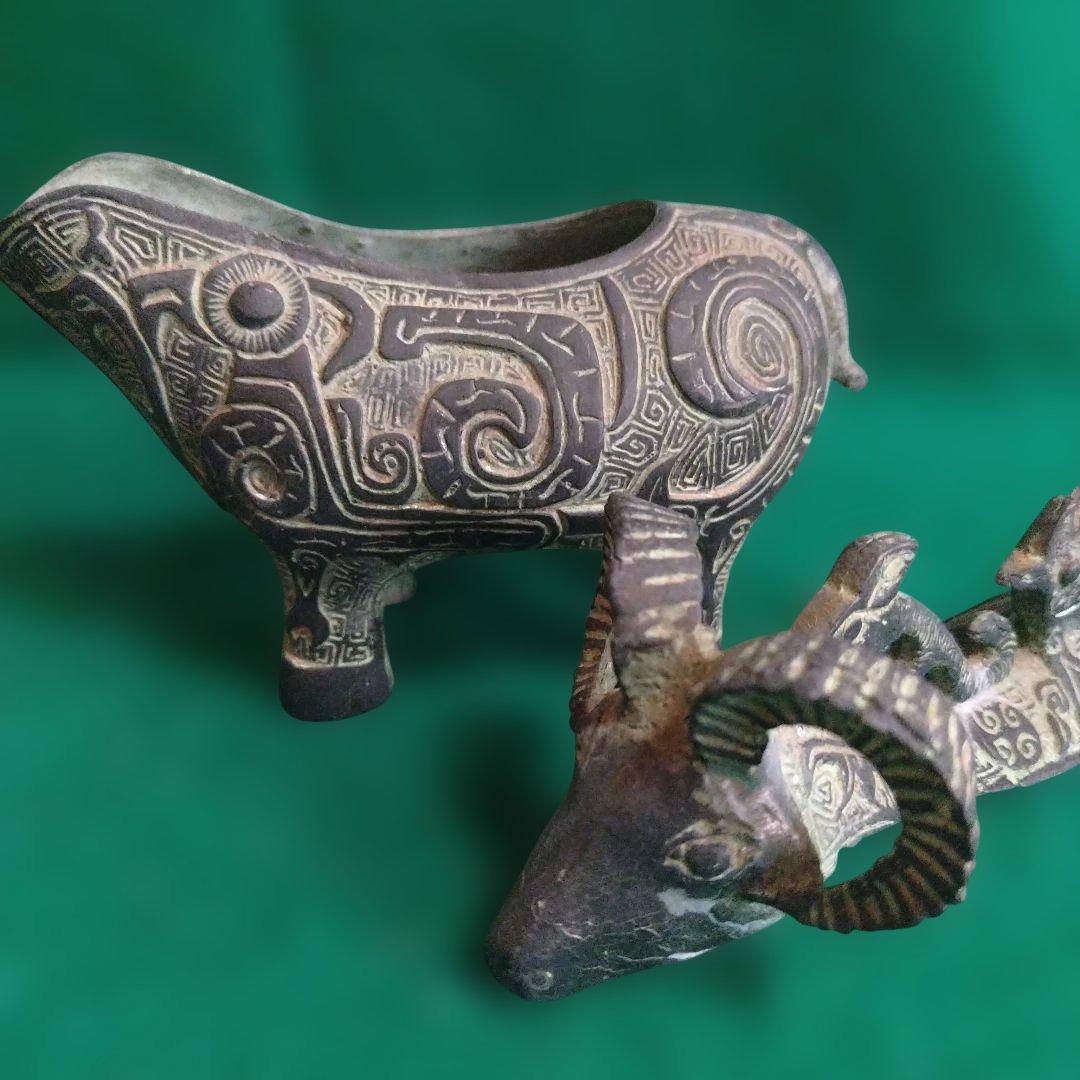 銅製羊の彫刻オブジェ 中国製 - メルカリ