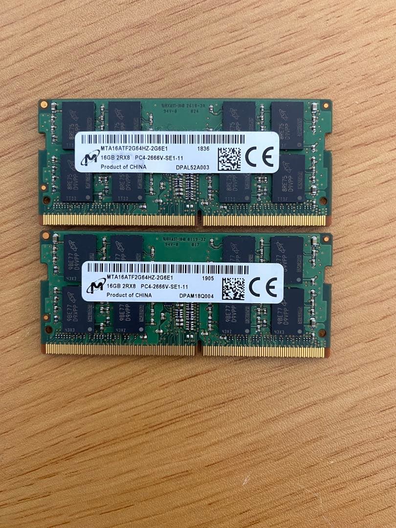 PC4-2666Vノートパソコン用メモリ32GB