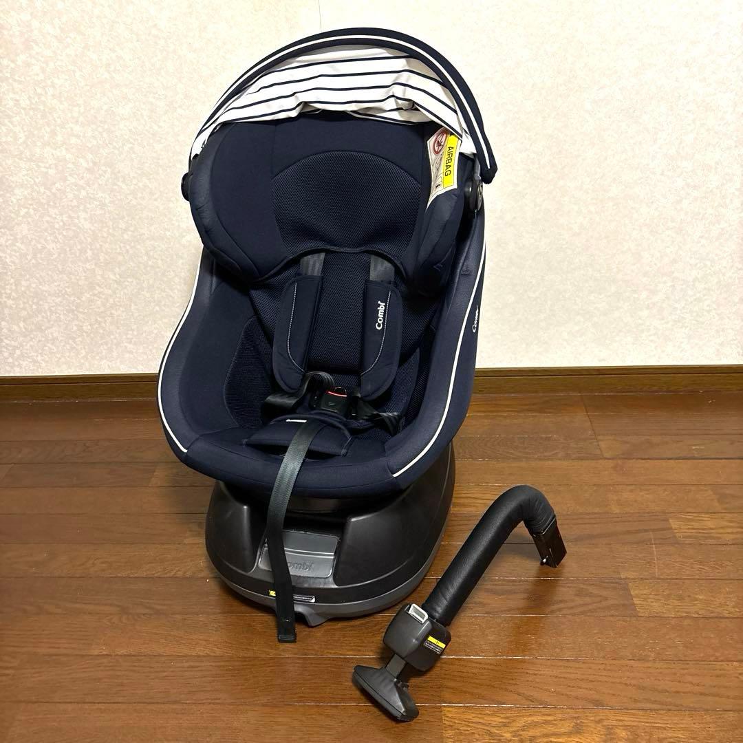 【美品】Combi クルムーヴスマート JJ-550 シートベルト固定 ネイビー