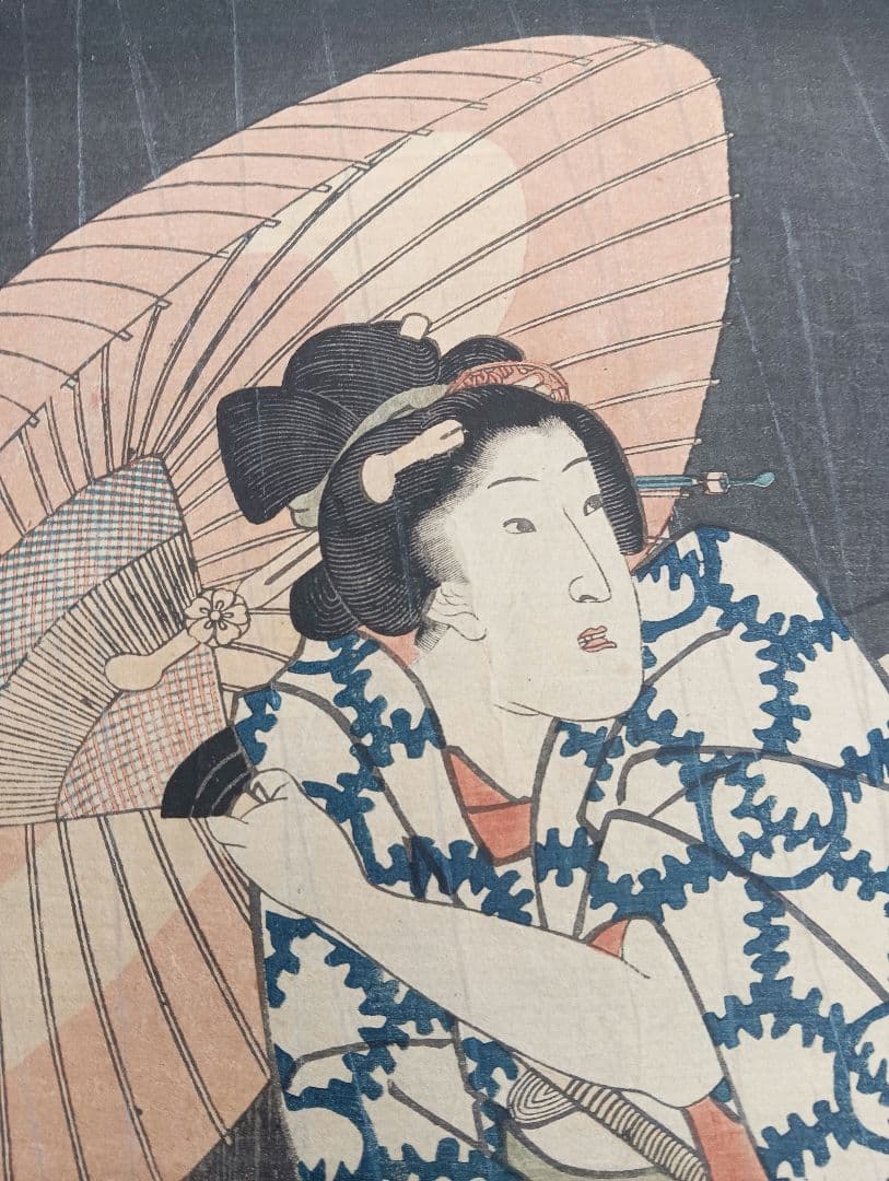 豊国 木版画 女性と富士山 江戸 浮世絵 着物 美人 - メルカリ