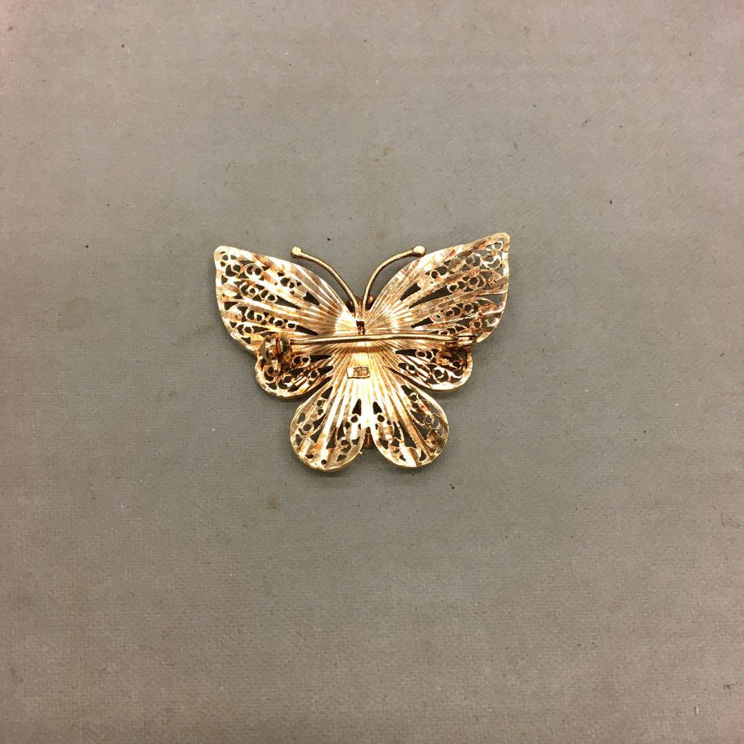 K18 18金 蝶デザイン ブローチ