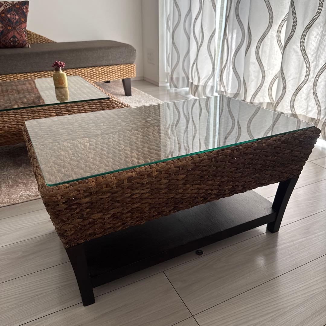 YOTHAKA ウォーターヒヤシンス チェッカーサイドテーブル アジアン家具