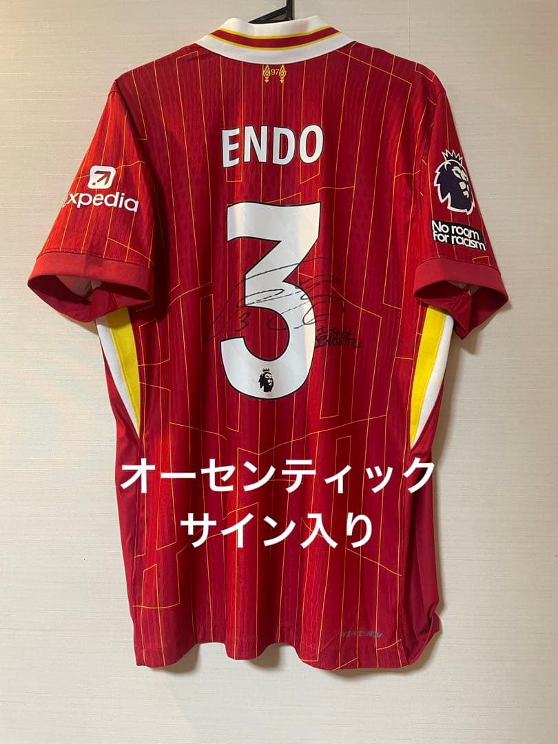 直筆サイン リバプール 遠藤航 オーセンティックユニフォーム 24-25 ホーム
