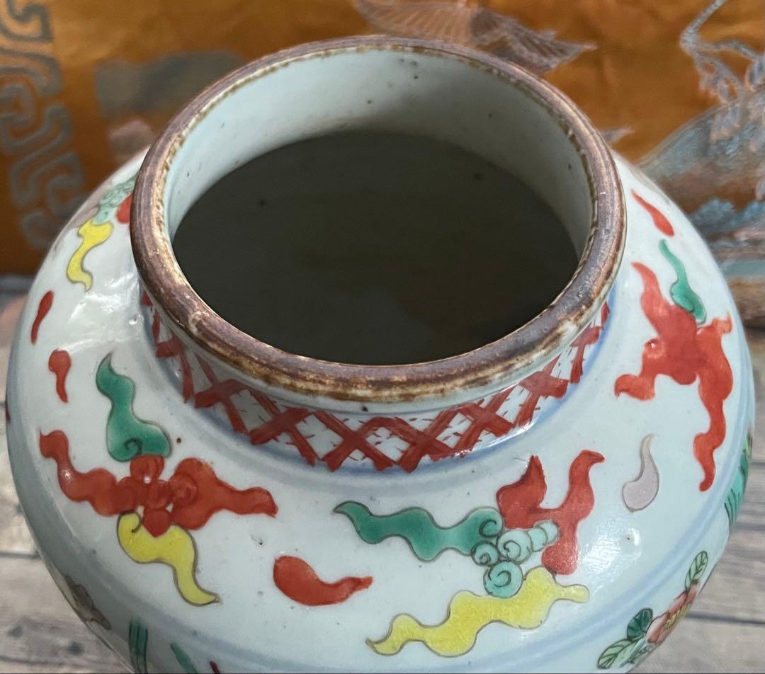 唐物 明末清初色絵壺 唐物 明末清初色絵壺